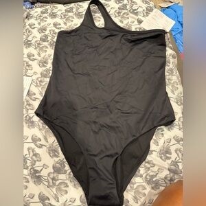 Fabletics Black One-Shoulder Swim One Piece